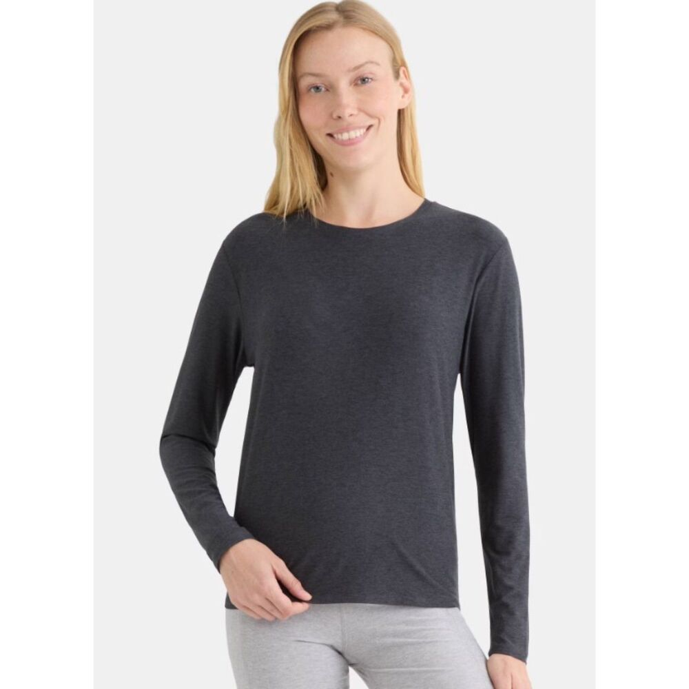 NWT Dark Gray Sz Small (4-6) Soft Stretchy BUTTERCORE Long Sleeve Athletic Shirt